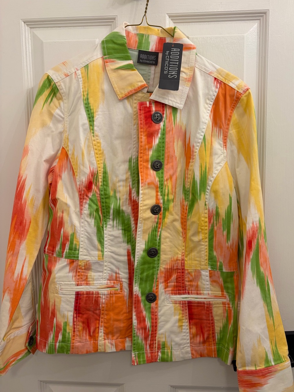 Additions by Chico's Women's Multi-Color Cotton Jacket